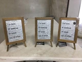 Lot of (3) Tabletop Easel Message Boards 6"x 8"