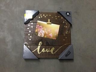 Wooden Wall Hanging With Clip 12"x 12"