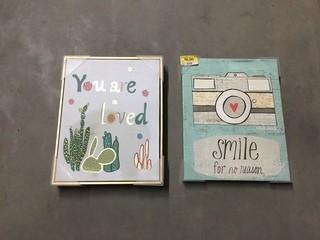 Lot of (2) Framed Canvas and Canvas 14 1/4"x 11 1/4" 