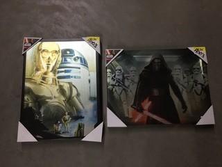 Lot of (2) Star Wars Canvasses 16"x 12"