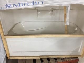 Mirolin White Belaire Tub Shower Right Hand Drain Approx. 59 3/4"