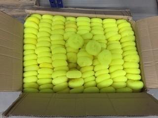 Box of Yellow Plastic Mesh Scourers