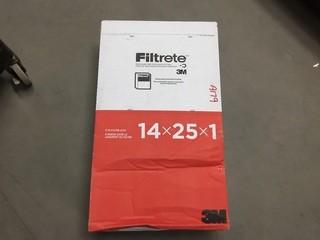 Lot of (6) Filtrete High Performance Air Filters 14"x 25"x 1".