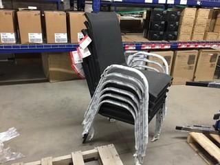 Lot of (6) Black Stacking Outdoor Chairs