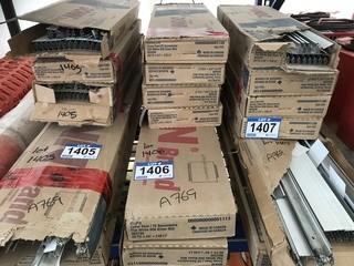 Lot of (4) Boxes of 24" Drop Down Ceiling Cross Tees & (3) Boxes of 48" Drop Down Ceiling Cross Tees.