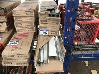 Lot of (4) Boxes of 24" Drop Down Ceiling Cross Tees & (3) Boxes of 48" Drop Down Ceiling Cross Tees.