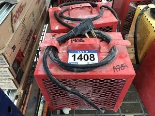 Lot of (2) 3600-4800W, 240V Electric Space Heaters.