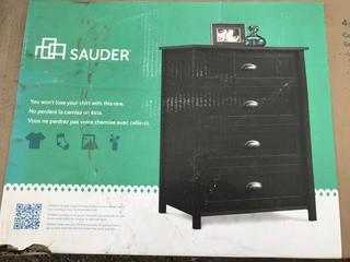 Sauder 32 1/4" x 18 3/8" x 41 1/2"  4 Drawer Chest of Drawers In Black.