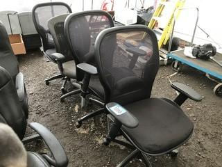 Lot of (4) Mesh Back Rolling Office Chairs.