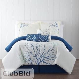 Panama Jack Home Coral 7 Piece Comforter Set - Blue - Queen (PNJH1052_14628571_18293293)