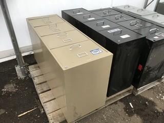 Lot of (1) 18"x27"x52" & (1) 15"x28"x51" Metal Filing Cabinets.