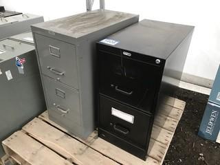 Lot of (1) 15”x28”x29” & (1) 15”x27”x29” Metal Filing Cabinets 