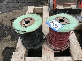 Lot of (2) Rolls of Philips 12 AWG Wire Spools (1) Red (1) Black.