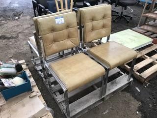 Lot of (4) Vintage Steel Frame, Vinyl Kitchen Chairs.