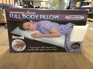 Memory Foam Full Body Pillow with Removable Cover 50"x 14"