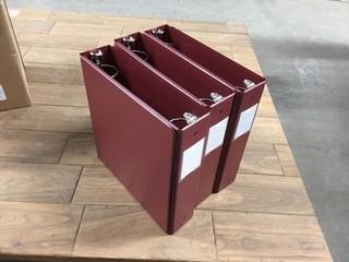 Lot of (6) Burgundy Staples 2" Ring Binders
