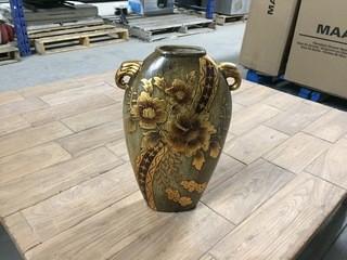 Effendi Accents Decorative Vase Brown/Gold Approx. 14 1/2" Tall