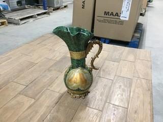 Effendi Accents Decorative Jug Green/Gold Approx. 15" Tall