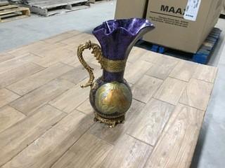 Effendi Accents Decorative Jug Purple/Gold Approx. 15" Tall