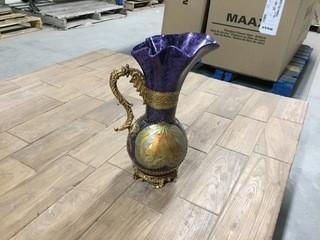Effendi Accents Decorative Jug Purple/Gold Approx. 15" Tall