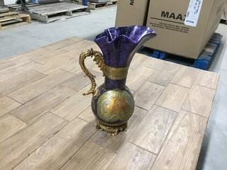 Effendi Accents Decorative Jug Purple/Gold Approx. 15" Tall